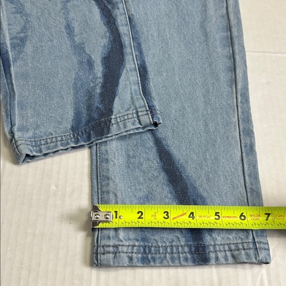 Maniere De Voir Marble Print Mom Jeans Size 8 High Waisted Distressed Denim Jean - Picture 12 of 14